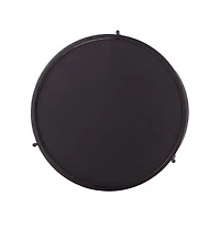 Round End Table with Shelf in Wood and Iron for Living Room or Office