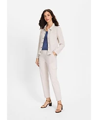 Olsen Women's Linen Mixed Media Jacket