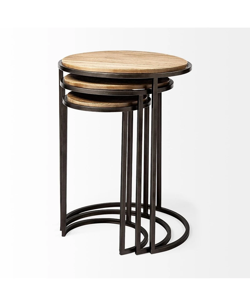 Solid Wood Round End Tables Set – Ideal for Modern and Rustic Interiors