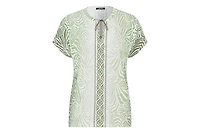 Olsen Women's Multi-Print Tie Neck T-Shirt