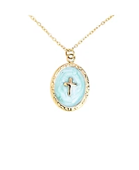 Shine Bright Cross Pendant in Mint
