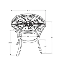 Modern Glass and Metal Round End Table with Open Shelf