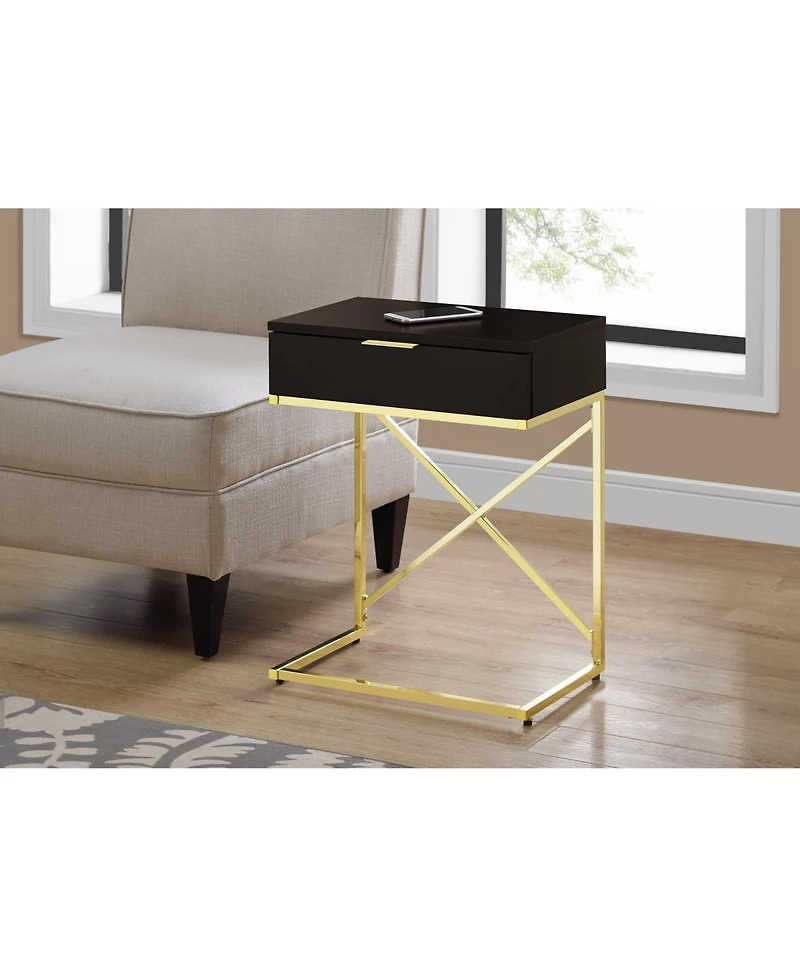 Modern Farmhouse End Table with Wood Top and Metal Frame