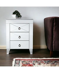 End Table with Three Drawers for Living Room or Bedroom Storage