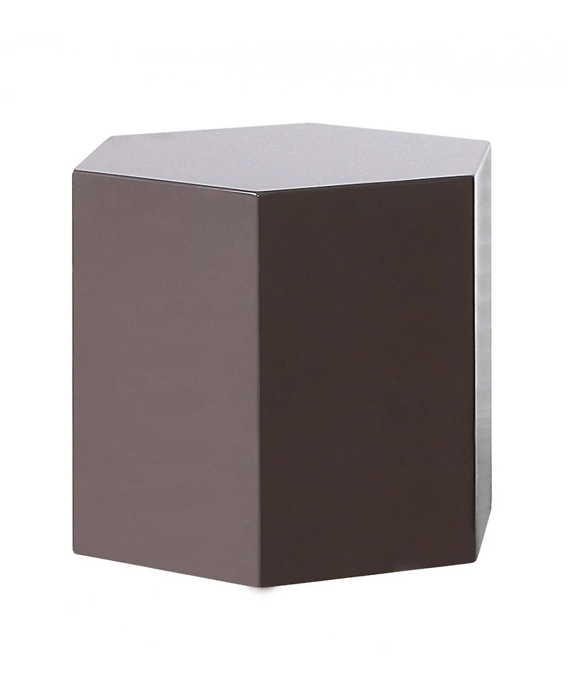 Modern High Gloss Hexagonal End Table for Living Room or Bedroom