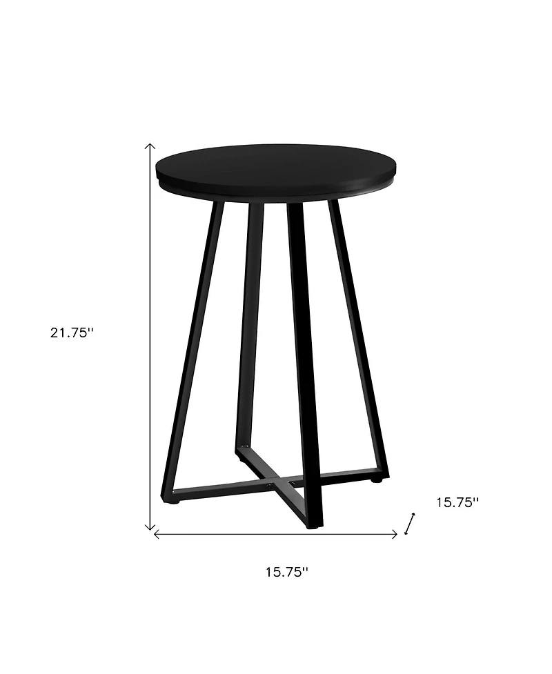 Mid-Century Round End Table with Tapered Legs