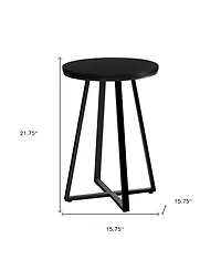 Mid-Century Round End Table with Tapered Legs