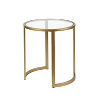 Tempered Glass Round End Table with Durable Steel Frame – Chic and Functional