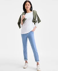 Style & Co Women's Pima Cotton 3/4-Sleeve Boat-Neck Top, Created for Macy's