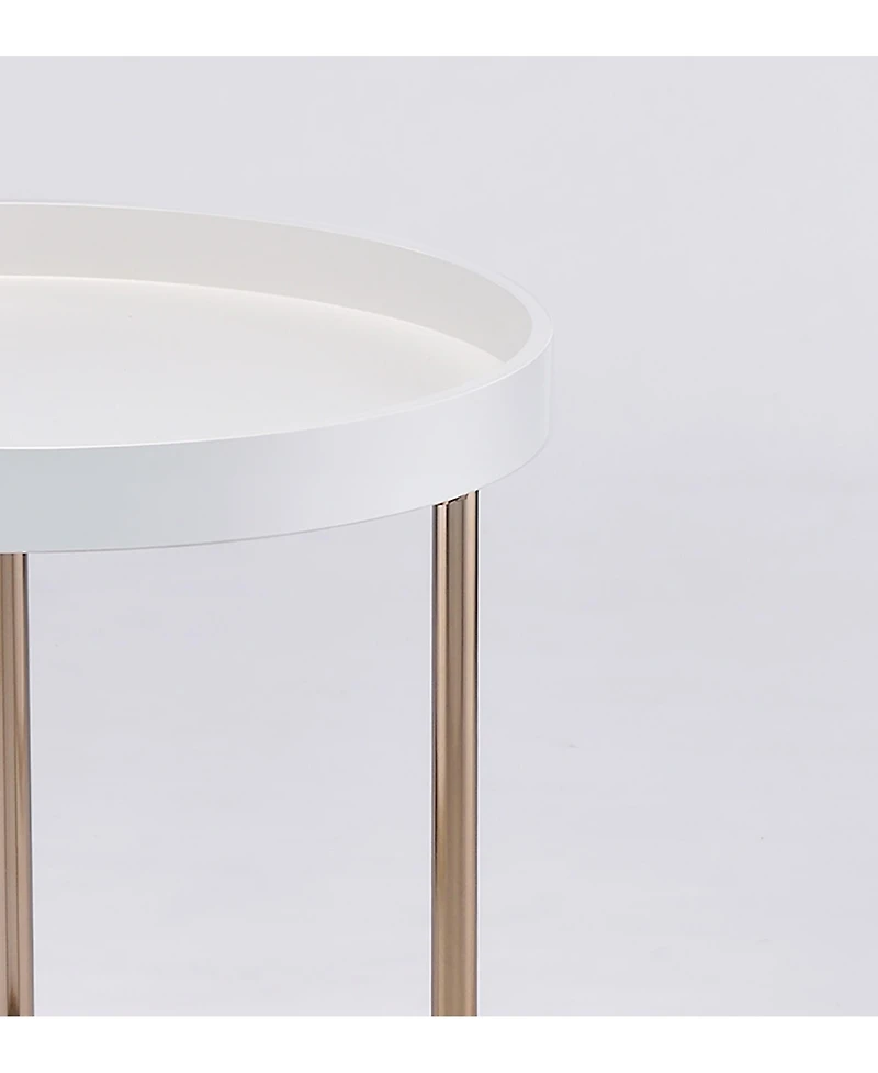 Contemporary Wooden Round Side Table for Living Room or Bedroom