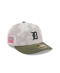New Era Men's Light Beige/Olive Detroit Tigers 2025 Armed Forces Day Low Profile 59FIFTY Fitted Hat