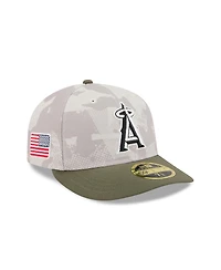 New Era Men's Light Beige/Olive Los Angeles Angels 2025 Armed Forces Day Low Profile 59FIFTY Fitted Hat