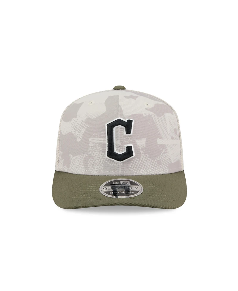New Era Men's Light Beige/Olive Cleveland Guardians 2025 Armed Forces Day 9SEVENTY Adjustable Hat