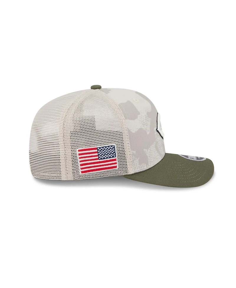 New Era Men's Light Beige/Olive Cincinnati Reds 2025 Armed Forces Day 9SEVENTY Adjustable Hat