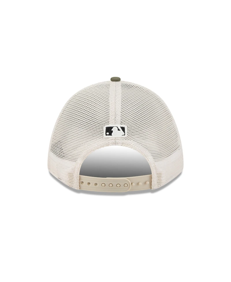 New Era Men's Light Beige/Olive Miami Marlins 2025 Armed Forces Day 9FORTY M-Crown A-Frame Adjustable Hat