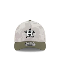New Era Men's Light Beige/Olive Houston Astros 2025 Armed Forces Day 9FORTY M-Crown A-Frame Adjustable Hat