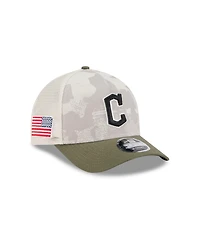 New Era Men's Light Beige/Olive Cleveland Guardians 2025 Armed Forces Day 9FORTY M-Crown A-Frame Adjustable Hat