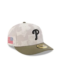 New Era Men's Light Beige/Olive Philadelphia Phillies 2025 Armed Forces Day 59FIFTY Fitted Hat