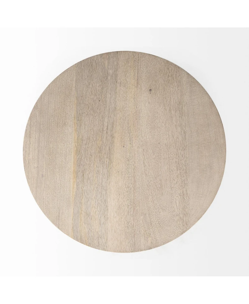 Blended Wood Round End Table with Timeless Appeal