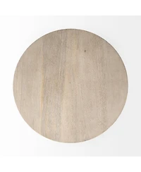 Blended Wood Round End Table with Timeless Appeal