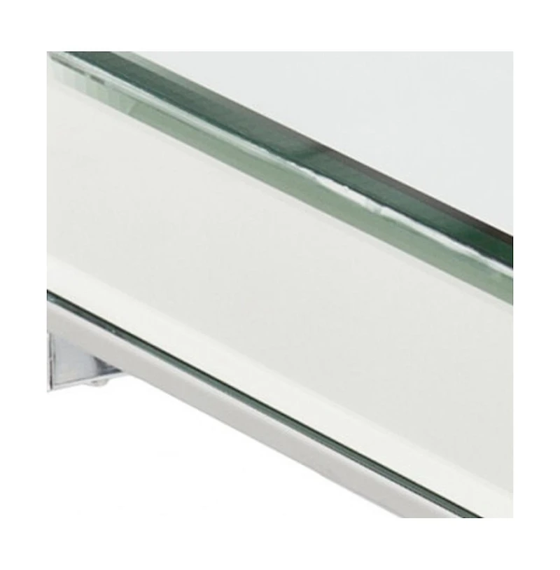 Mirrored Glass Square End Table for Living Room or Bedroom Decor