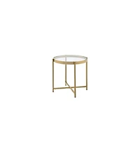 Contemporary Round Accent Table in Powder-Coated Metal