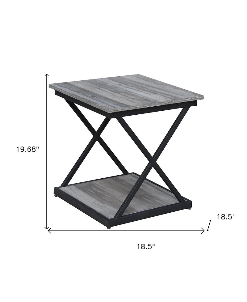 Manufactured Wood Square End Table – Space-Saving Side Table for Living Room or Entryway