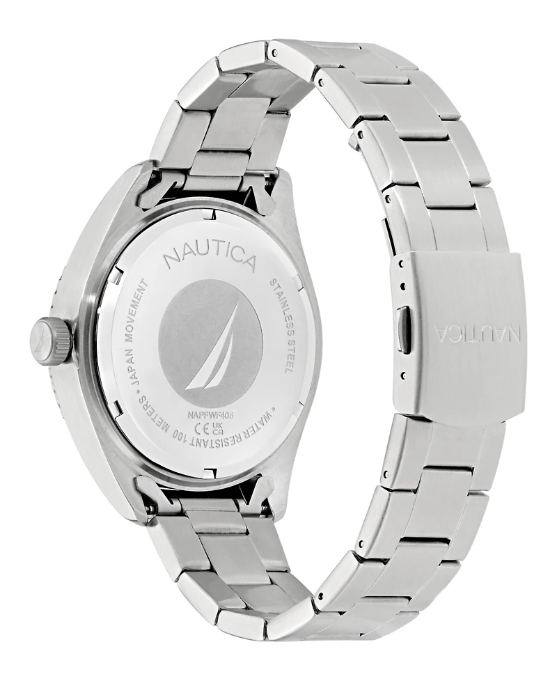 Nautica Men's Analog Silver-Tone Stainless Steel Watch