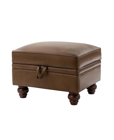 Sabina Transitional 27" Wide Ottoman with Solid Wood Legs