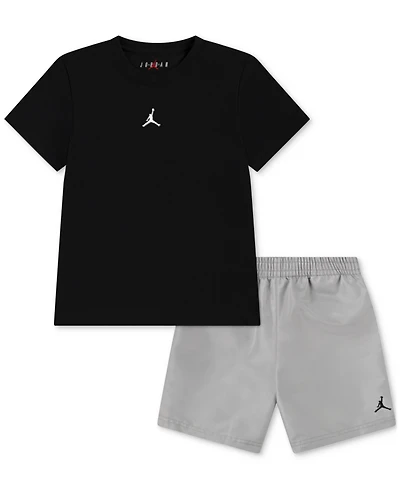 Jordan Little Boys Dri-fit Jumpman Woven Play Jersey T-Shirt & Mesh Shorts, 2 Piece Set