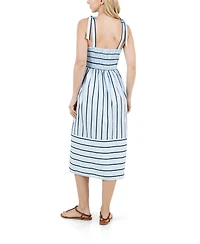 Fever Women's Sleeveless Bow Tie Straps Midi Dress