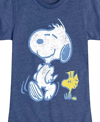 Hybrid Apparel Big Girls Peanuts Snoopy Woodstock Walk Graphic T-Shirt