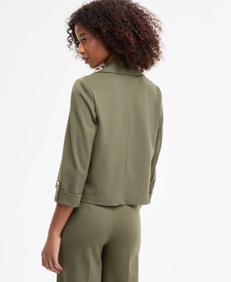 Anne Klein Women's Notched Collar Drapey Cropped Jacket