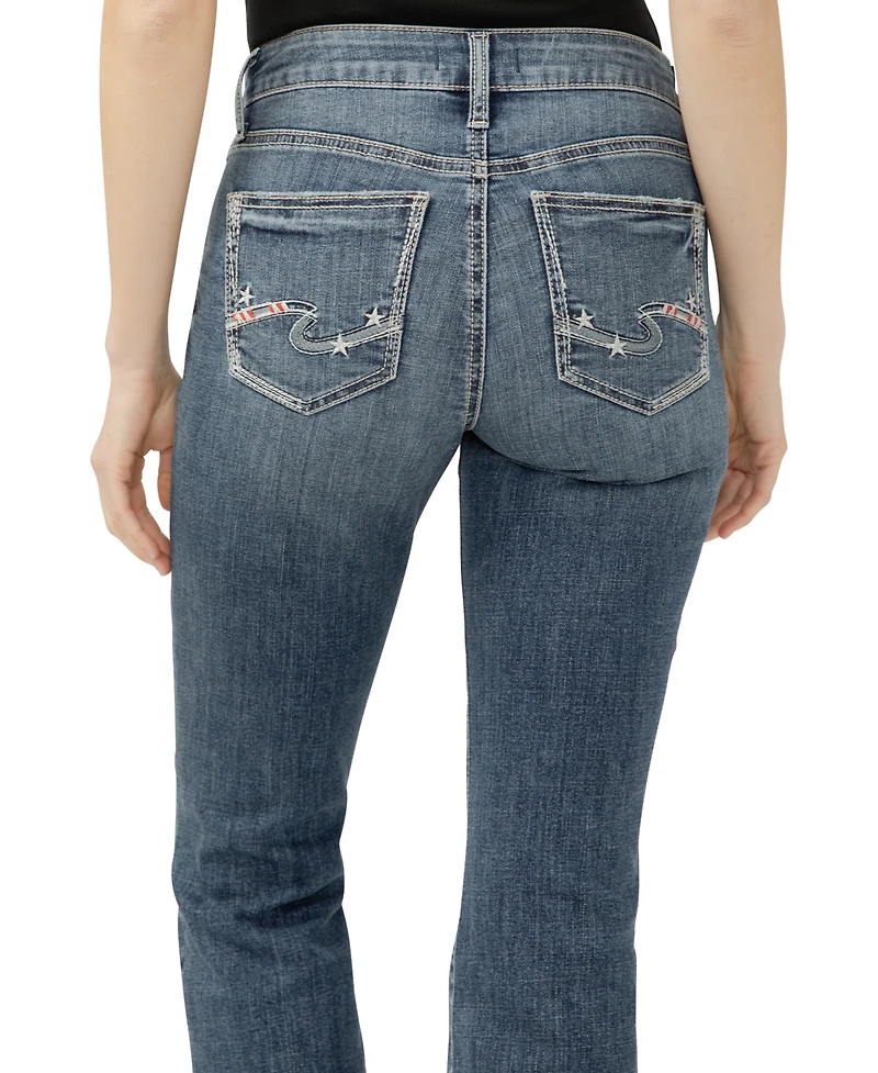 Silver Jeans Co. Women's Suki Mid Rise Curvy Fit Flare Jeans