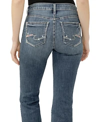 Silver Jeans Co. Women's Suki Mid Rise Curvy Fit Flare Jeans