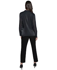 Karl Lagerfeld Paris Ruffled-Front Organza Blouse