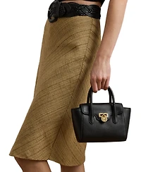 Lauren Ralph Tanner Small Pebbled Leather Satchel