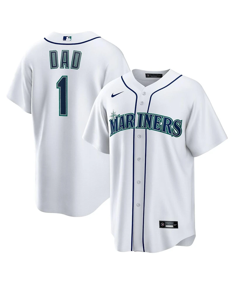 Nike Men's White Seattle Mariners 1 Dad Home Replica Jersey