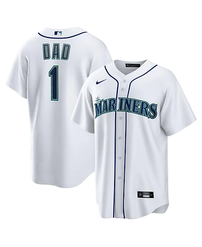 Nike Men's White Seattle Mariners 1 Dad Home Replica Jersey
