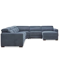 Nevio -Pc. Fabric Power Headrest Sectional with Motion Chairs