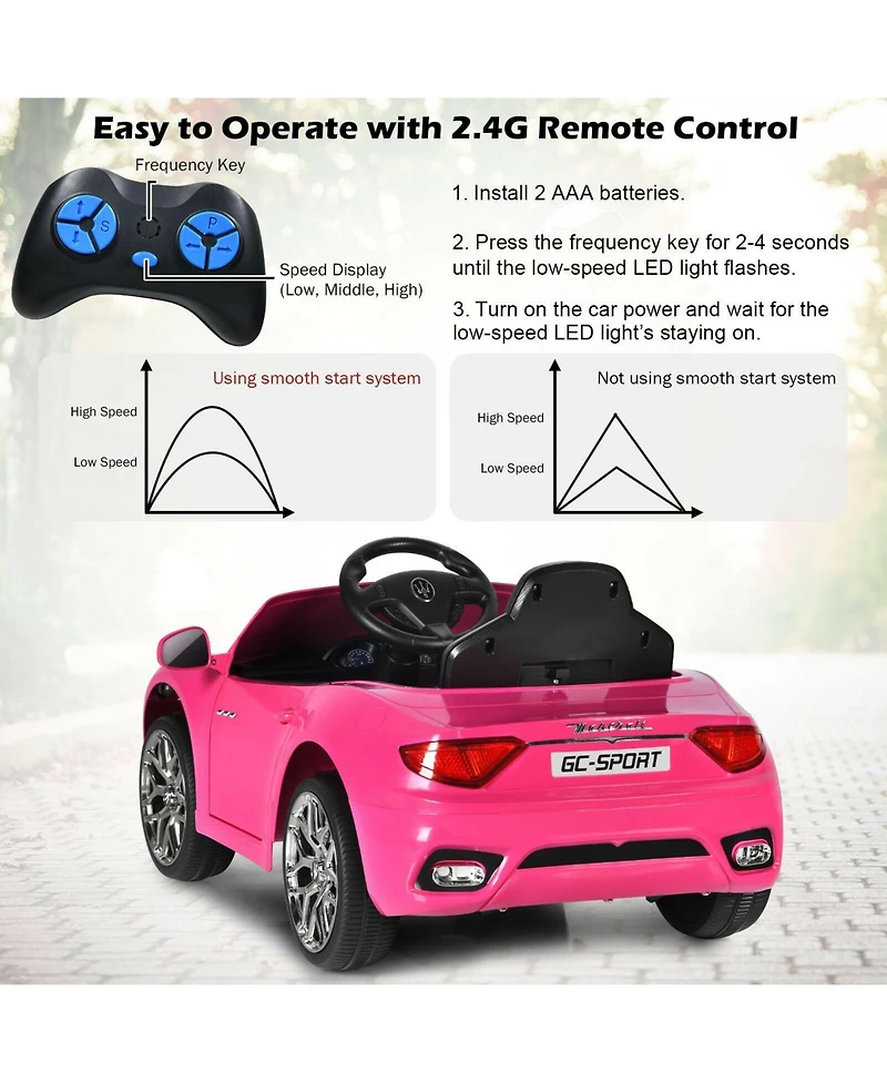 12V Kids Ride-On Car with Remote Control and Lights