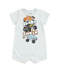 Monster Jam Toddler Boys Romper and Bucket Sun Hat Outfit Set