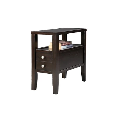 End Table with Two Drawers for Living Room or Bedroom Storage
