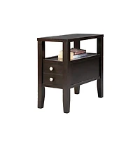 End Table with Two Drawers for Living Room or Bedroom Storage
