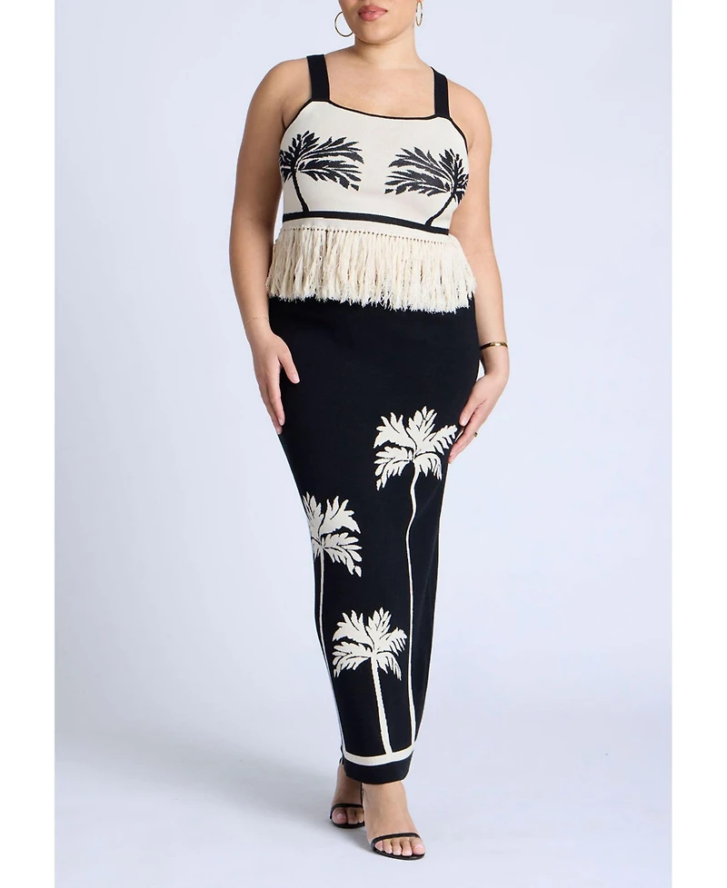 Eloquii Women's Fringe Crop Top