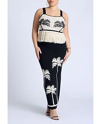 Eloquii Women's Fringe Crop Top