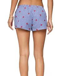 Edikted Women's Cherry Embroidered Gingham Boxer Shorts