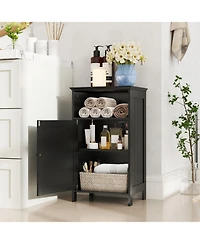 Bathroom Freestanding Adjustable Shelf Floor Storage Cabinet