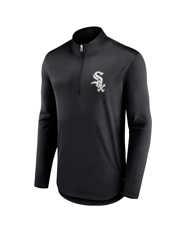 Men's Fanatics Black Chicago White Sox Tough Minded Quarter-Zip Jacket