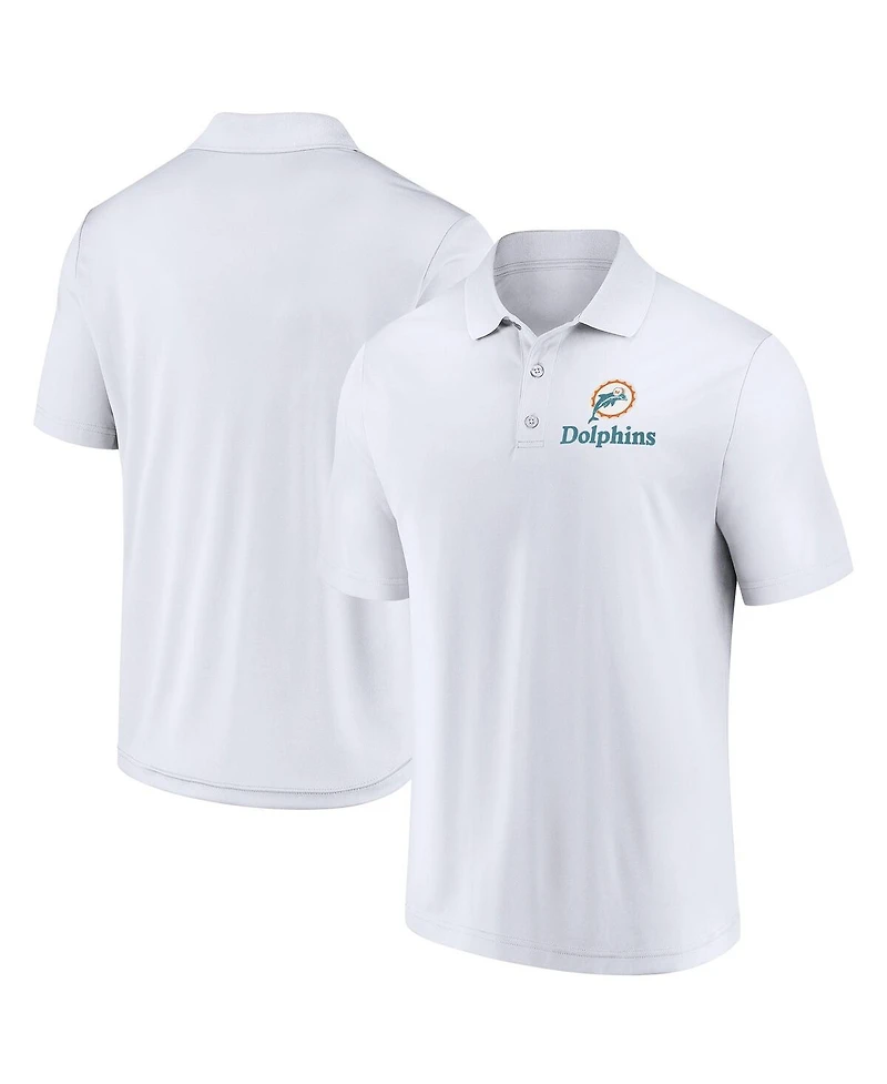 Fanatics Men's White Miami Dolphins Vintage Polo Shirt